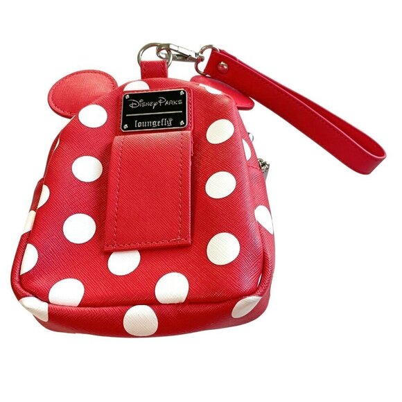 Loungefly x Disney Minnie Mouse Red Polka Dot Wristlet - Picture 4 of 5